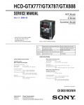 Сервисная инструкция Sony HCD-GTX777, HCD-GTX787, HCD-GTX888
