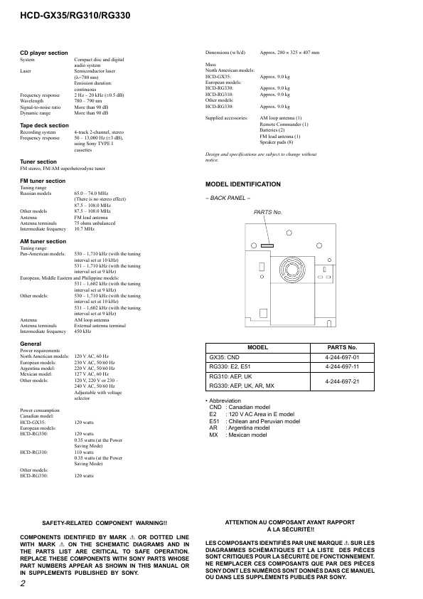Сервисная инструкция Sony HCD-GX35, HCD-RG330, HCD-RG330