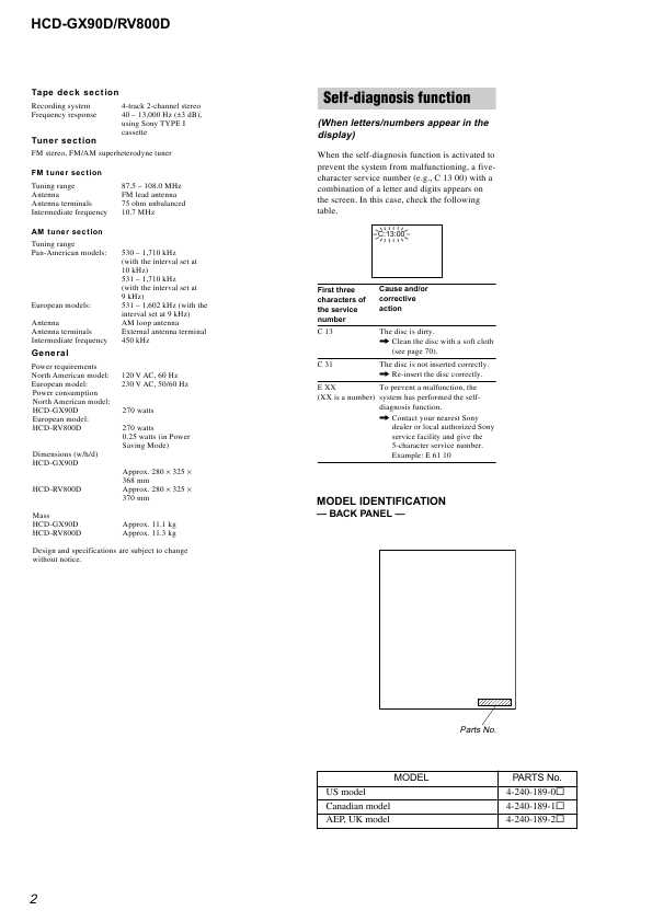 Сервисная инструкция Sony HCD-GX90D, HCD-RV800D