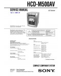 Сервисная инструкция Sony HCD-M500AV