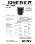 Сервисная инструкция Sony HCD-MG110, HCD-MG310AV (MHC-MG110, MHC-MG310AV)