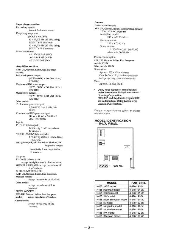 Сервисная инструкция Sony HCD-N455