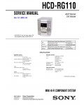 Сервисная инструкция Sony HCD-RG110