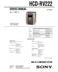 Сервисная инструкция Sony HCD-RV222