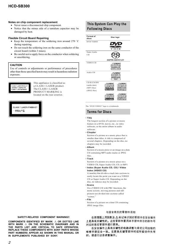 Сервисная инструкция Sony HCD-SB300