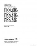 Сервисная инструкция SONY HDC-900, 910, 930, 950, MM, 1st-edition, REV.4