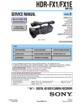 Сервисная инструкция Sony HDR-FX1, HDR-FX1E (Level 2)