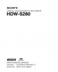 Сервисная инструкция Sony HDW-S280 VOL.1