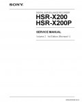 Сервисная инструкция SONY HSR-X200, X200P VOL.2, 1st-edition, REV.1