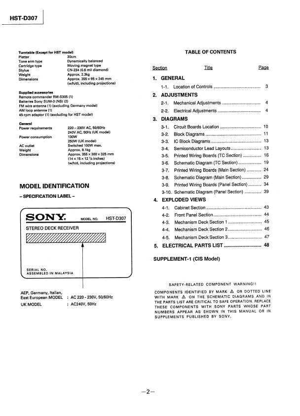 Сервисная инструкция Sony HST-D307
