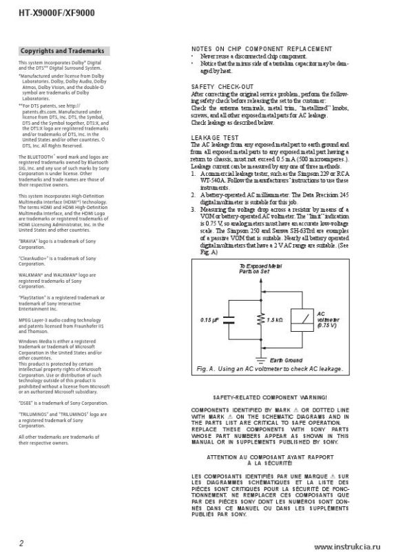 Сервисная инструкция SONY HT-X9000F, XF9000