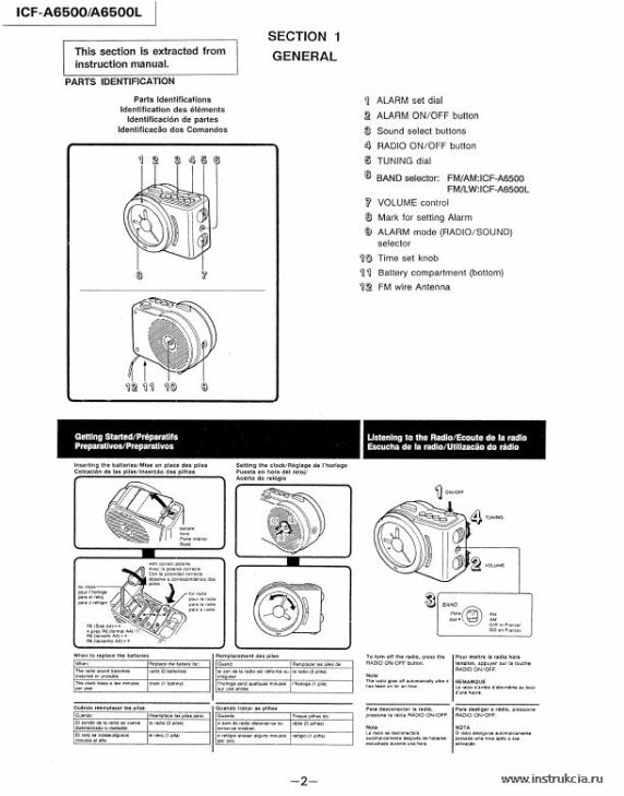 Сервисная инструкция SONY ICF-A6500