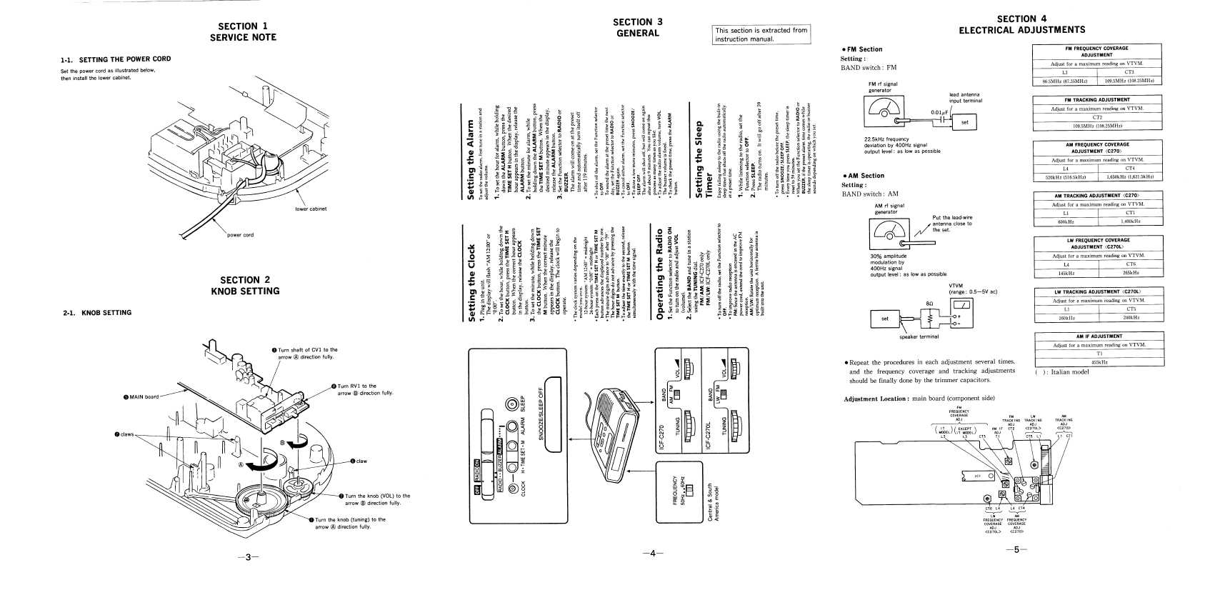 Сервисная инструкция Sony ICF-C270, ICF-C270L