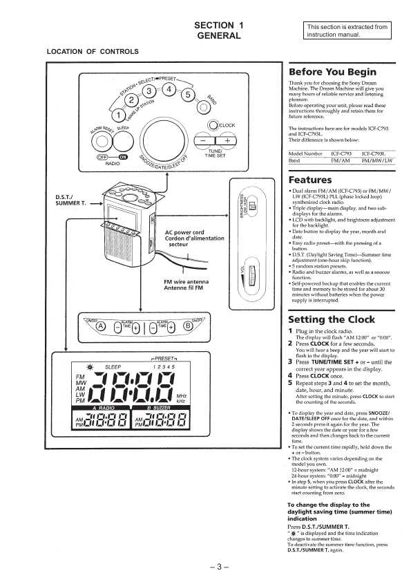 Сервисная инструкция Sony ICF-C793, ICF-C793L