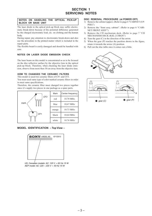 Сервисная инструкция Sony ICF-CD513