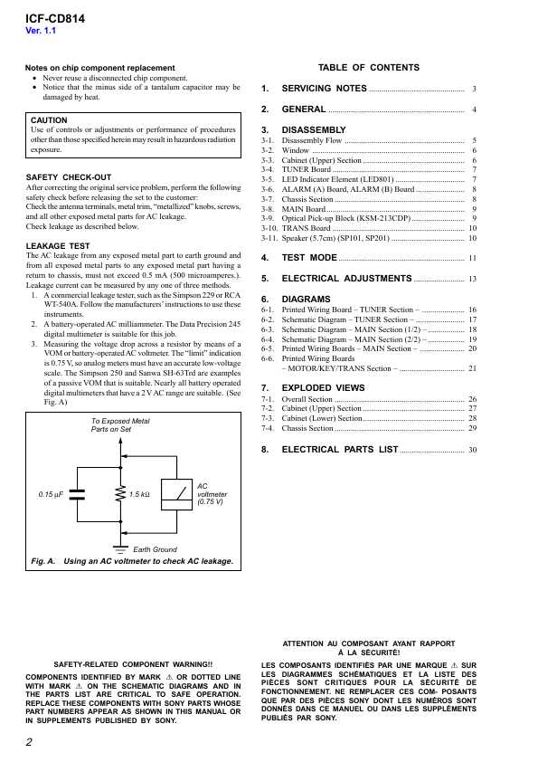 Сервисная инструкция Sony ICF-CD814