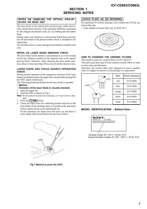 Сервисная инструкция Sony ICF-CD863, ICF-CD863L