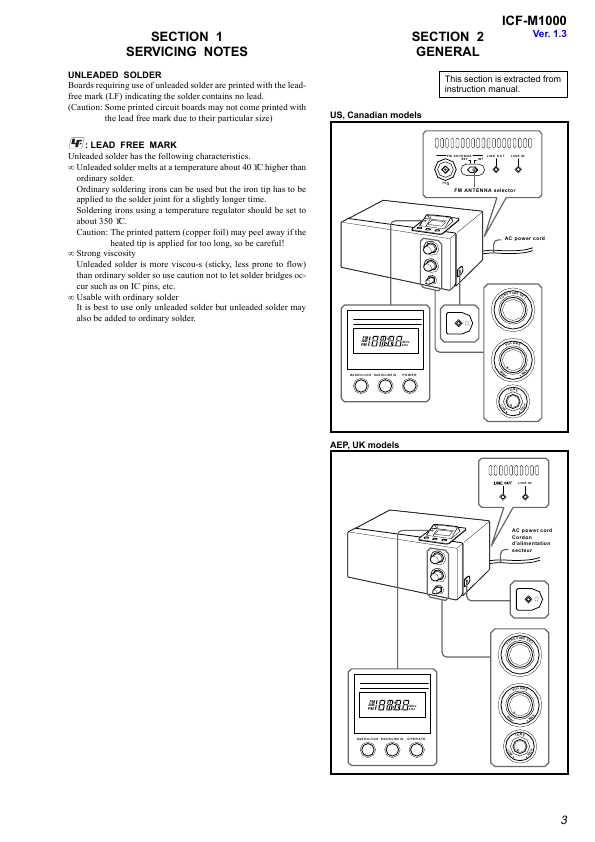 Сервисная инструкция Sony ICF-M1000