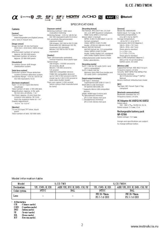 Сервисная инструкция SONY ILCE-7M3, LVL2 V1.1