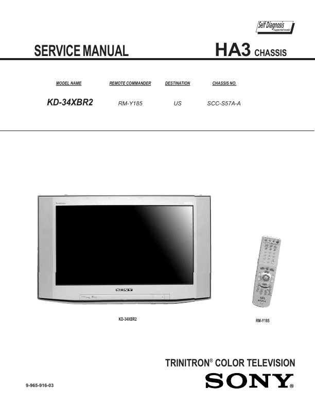 Сервисная инструкция Sony KD-34XBR2 (HA3 chassis)