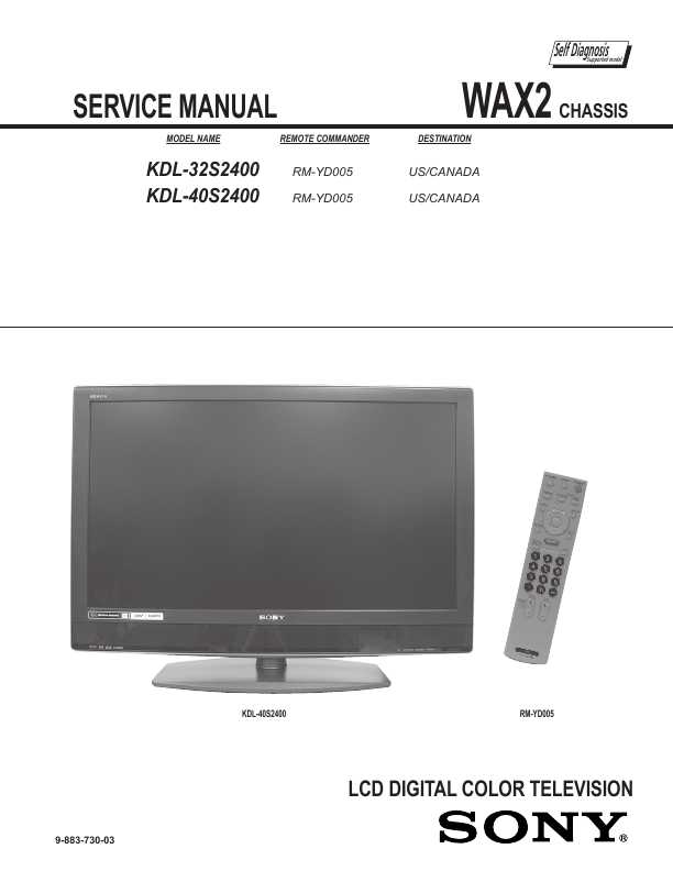 Сервисная инструкция Sony KDL-32S2400, KDL-40S2400, WAX2