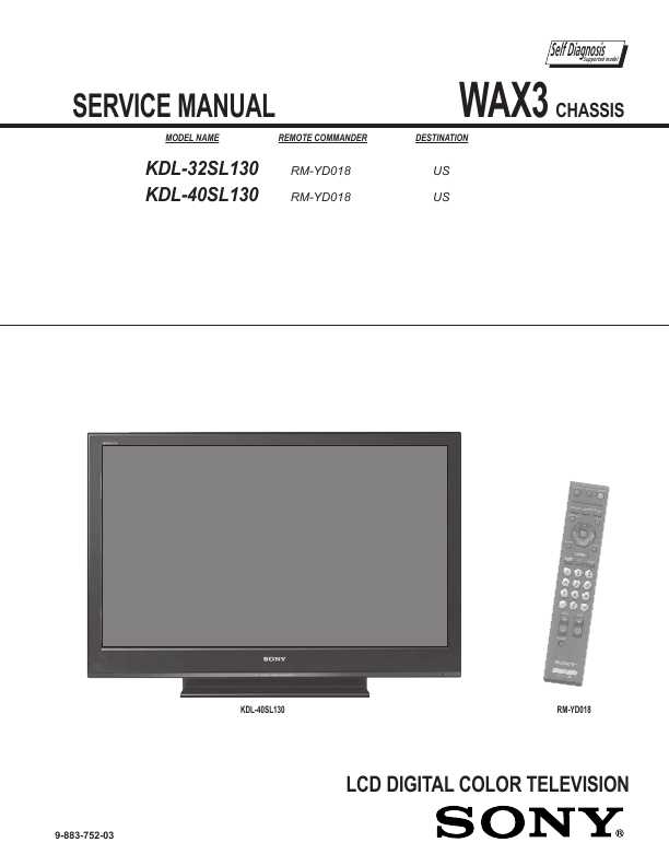 Сервисная инструкция Sony KDL-32SL130, KDL-40SL130 WAX3