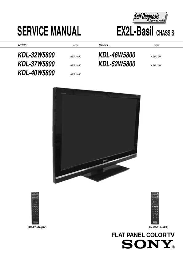 Сервисная инструкция Sony KDL-32W5800, KDL-37W5800, KDL40W5800, EX2L