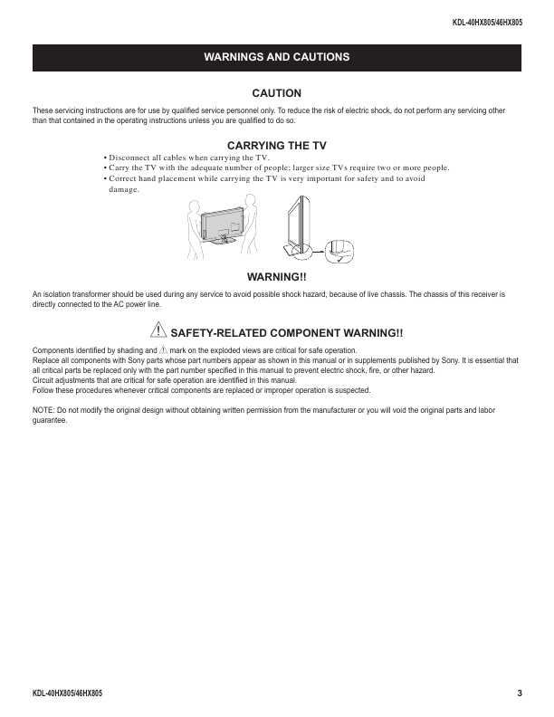 Сервисная инструкция Sony KDL-40HX805, 46HX805, LVL3 (схема)