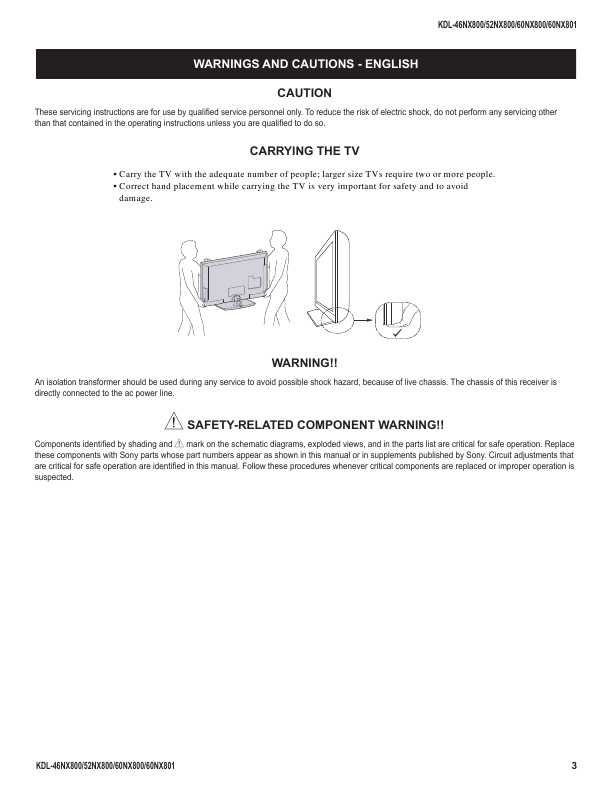 Сервисная инструкция Sony KDL-46NX800, 52NX800, 60NX800, 60NX801, LVL3 (схема)