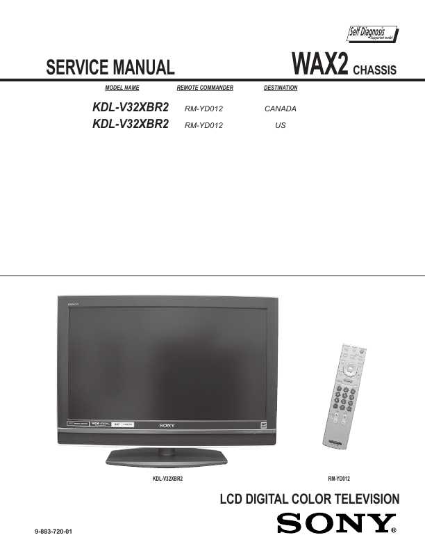 Сервисная инструкция Sony KDL-V32XBR2 WAX2
