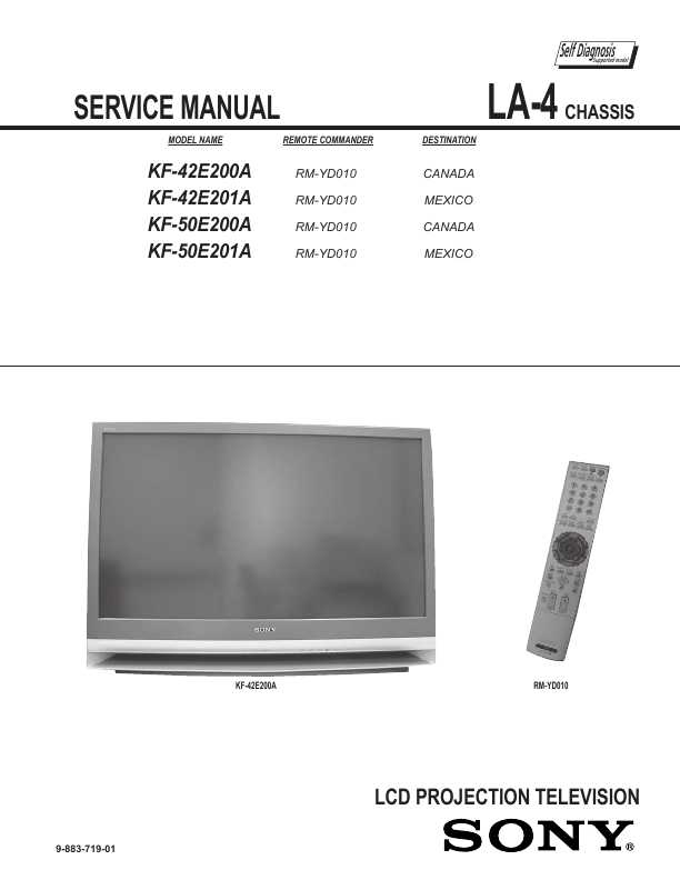 Сервисная инструкция Sony KF-42E200A, KF-42E201A, KF-50E200A, KF-50E201A