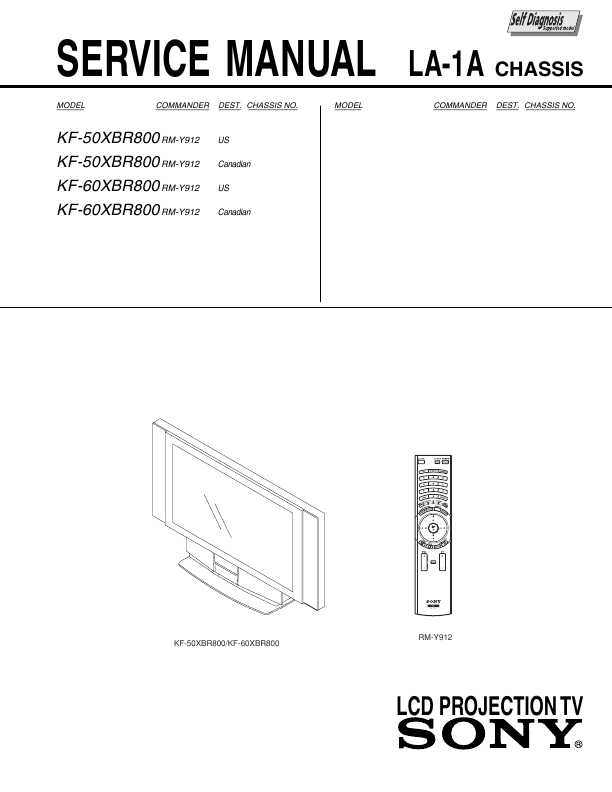 Сервисная инструкция Sony KF-50XBR800, KF-60XBR800