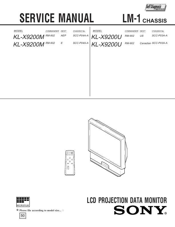 Сервисная инструкция Sony KL-X9200M