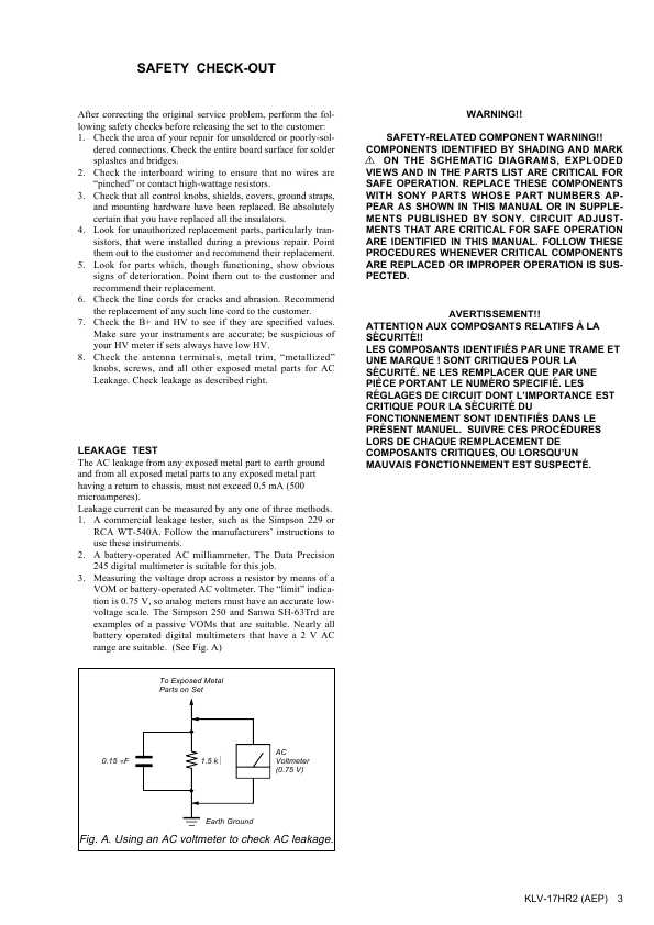 Сервисная инструкция Sony KLV-17HR2