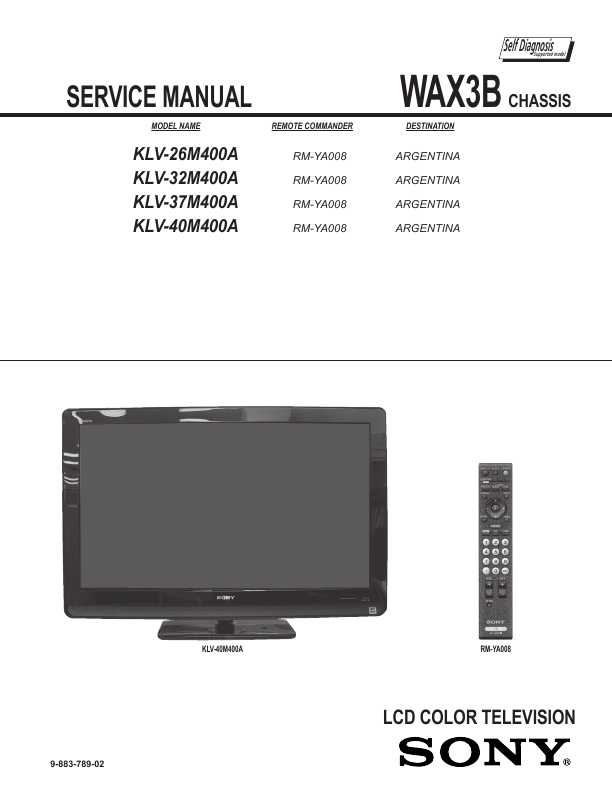 Сервисная инструкция Sony KLV-26M400A, KLV-32M400A, KLV-37M400A, KLV-40M400A, WAX3B