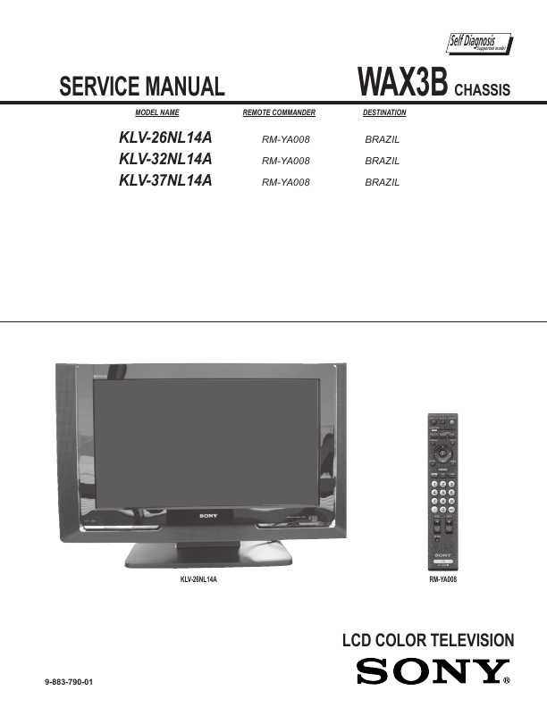 Сервисная инструкция Sony KLV-26NL14A, KLV-32NL14A, KLV-37NL14A, WAX3B