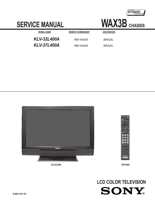 Сервисная инструкция Sony KLV-32L400A, KLV-37L400A, WAX3B