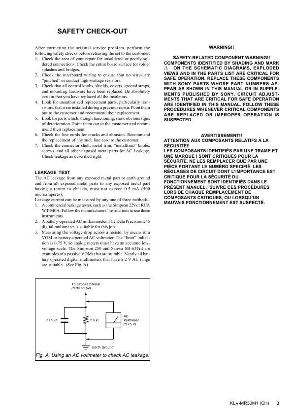 Сервисная инструкция Sony KLV-MR30M1