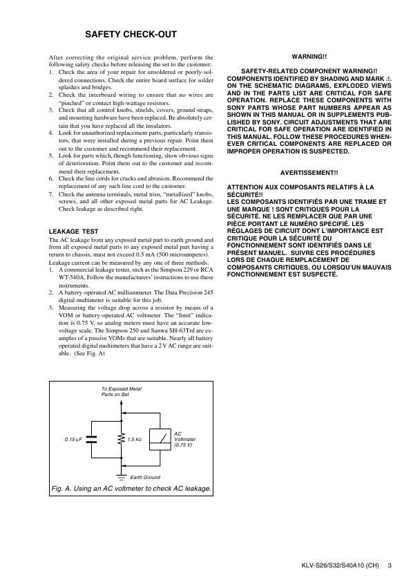 Сервисная инструкция Sony KLV-S26A10, KLV-S32A10, KLV-S40A10