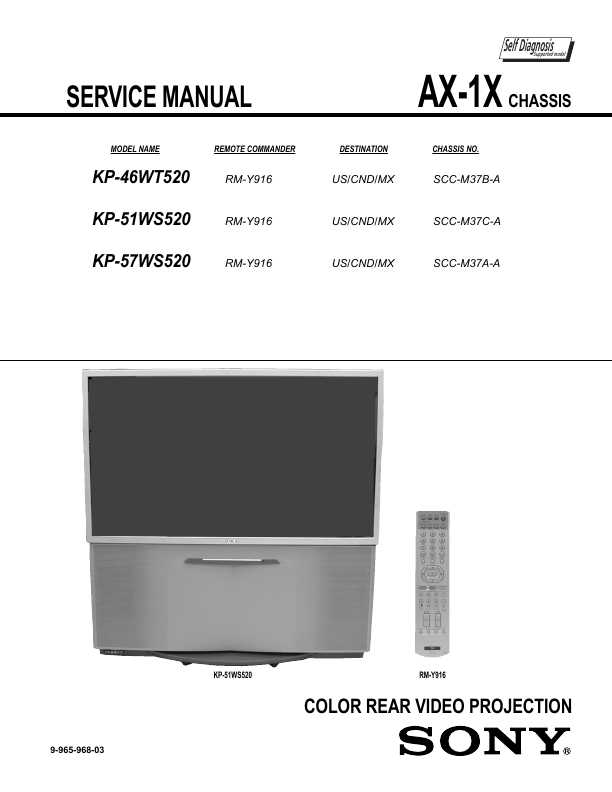 Сервисная инструкция Sony KP-46WT520, AX-1X chassis