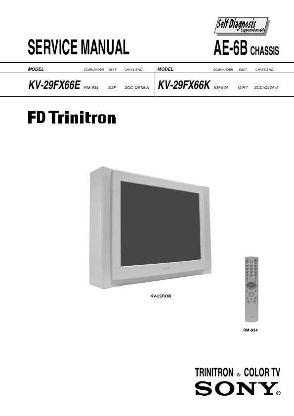 Сервисная инструкция Sony KV-29FX66E, KV-29FX66K (AE-6B chassis)