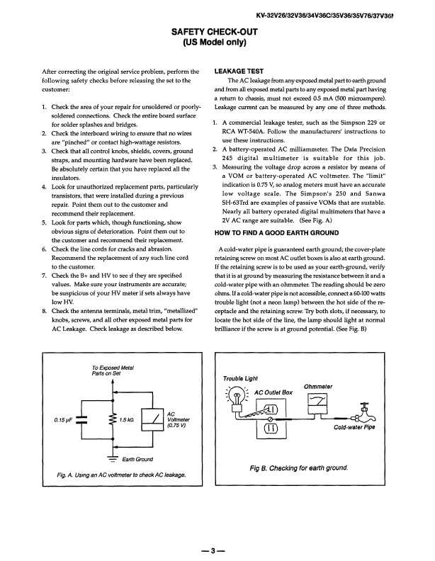 Сервисная инструкция Sony KV-32V26, KV-32V36, KV-34V36C, KV-35V36, KV-35V76, KV-37V36M (AA-2D chassis)