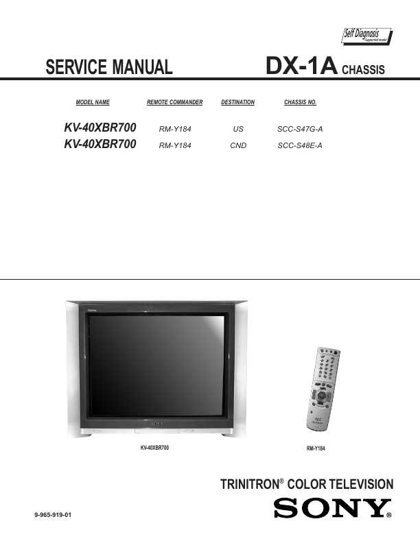 Сервисная инструкция Sony KV-40XBR700 (DX-1A chassis)
