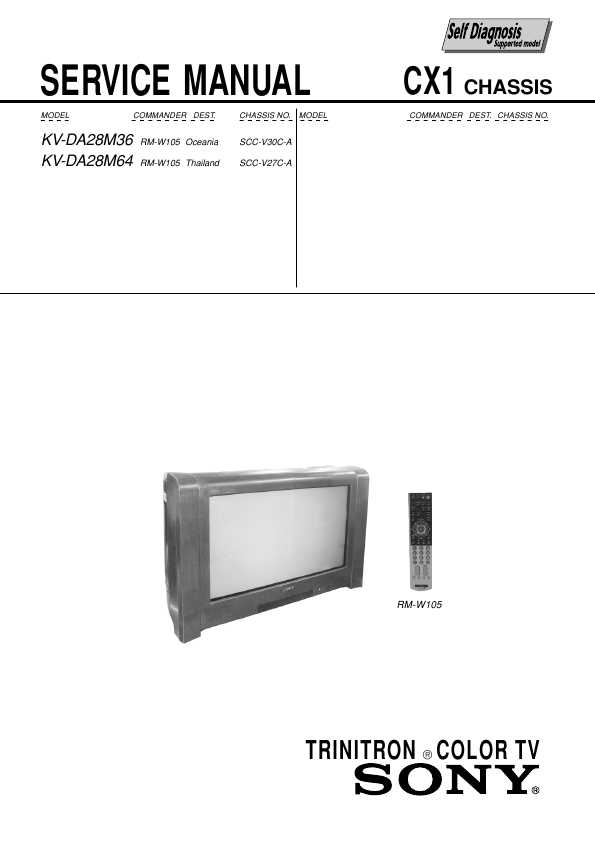 Сервисная инструкция Sony KV-DA28M36