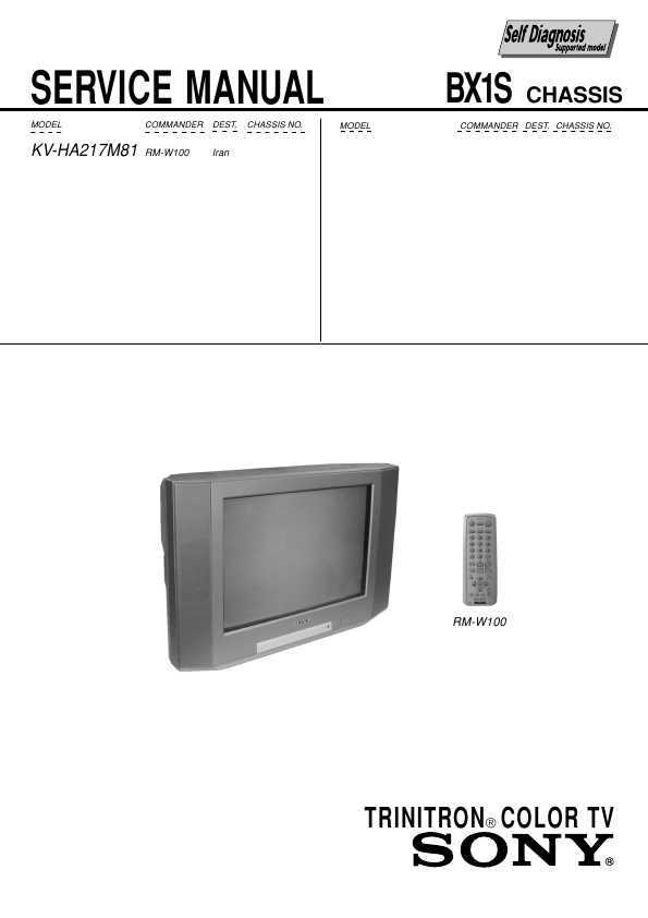 Сервисная инструкция Sony KV-HA217M81 BX1S