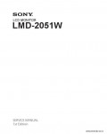 Сервисная инструкция SONY LMD-2051W, 1st-edition