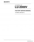 Сервисная инструкция SONY LU-2000V, 1st-edition, REV.1