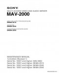 Сервисная инструкция SONY MAV-2000, MM, 1st-edition, REV.1