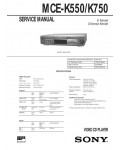 Сервисная инструкция Sony MCE-K550, MCE-K750