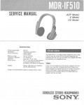 Сервисная инструкция Sony MDR-IF510